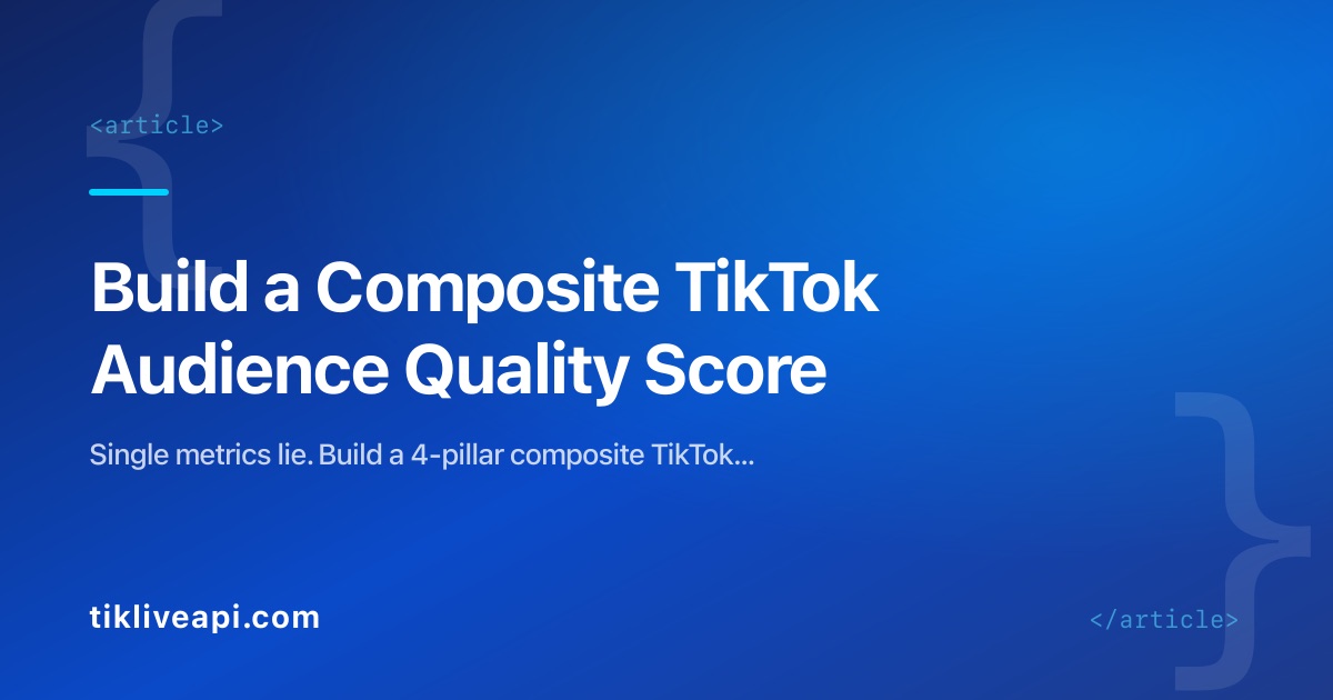 Build a Composite TikTok Audience Quality Score