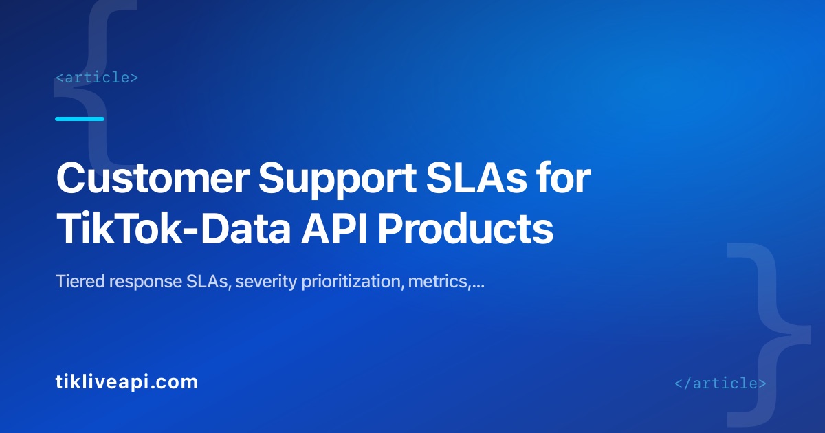 Customer Support SLAs for TikTok-Data API Products