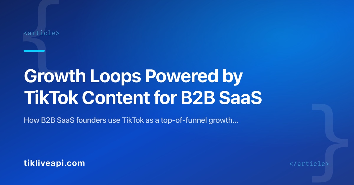 Growth Loops Powered by TikTok Content for B2B SaaS