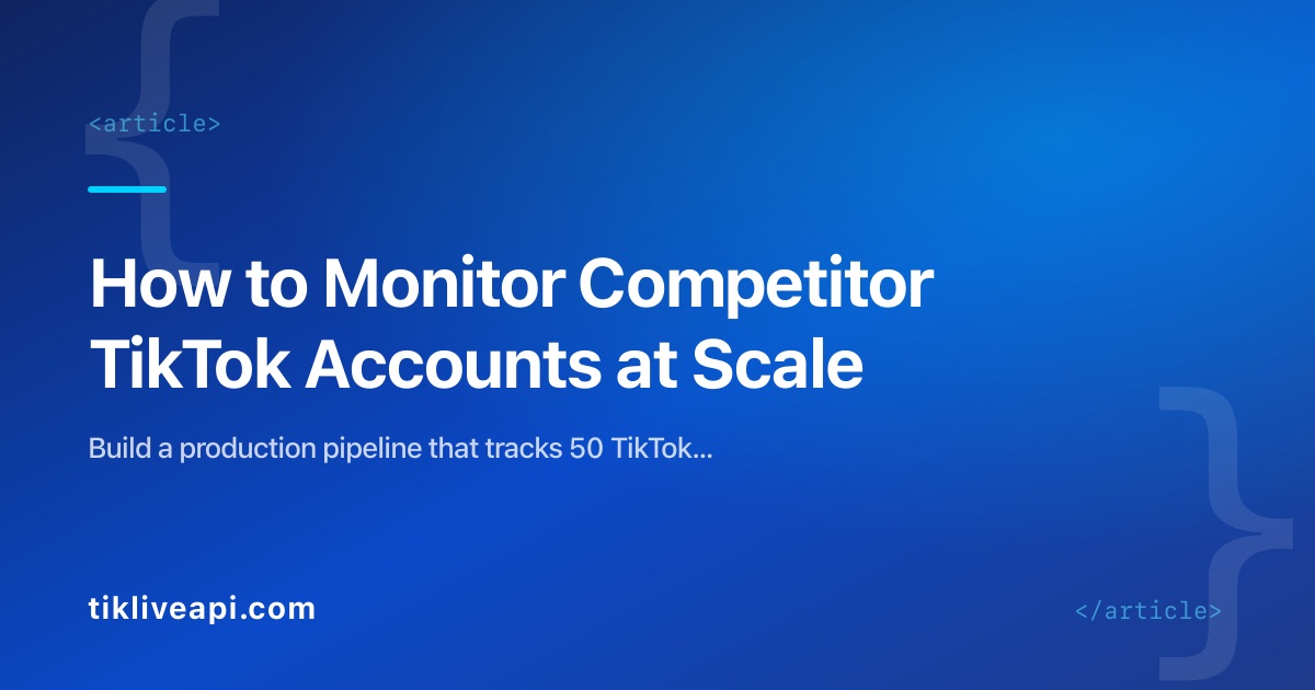 How to Monitor Competitor TikTok Accounts at Scale