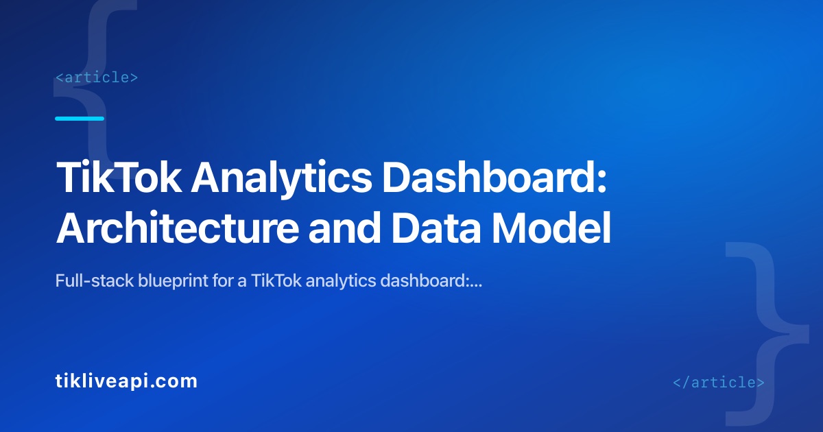 TikTok Analytics Dashboard: Architecture and Data Model