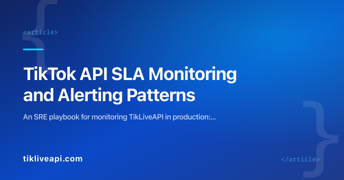 TikTok API SLA Monitoring and Alerting Patterns