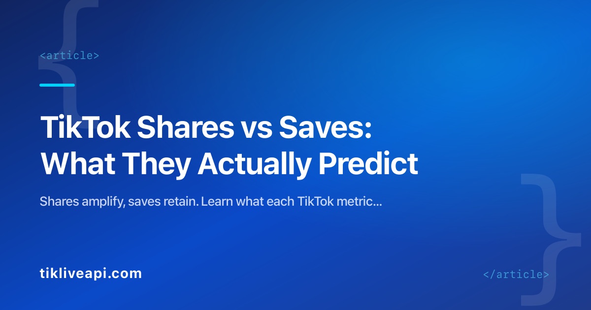TikTok Shares vs Saves: What They Actually Predict