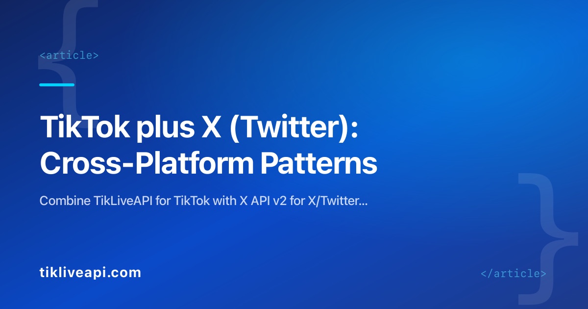 TikTok plus X (Twitter): Cross-Platform Patterns